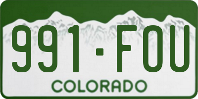 CO license plate 991FOU