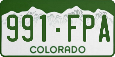CO license plate 991FPA