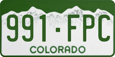 CO license plate 991FPC