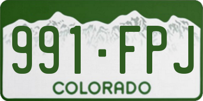 CO license plate 991FPJ