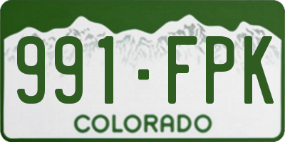 CO license plate 991FPK