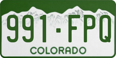 CO license plate 991FPQ