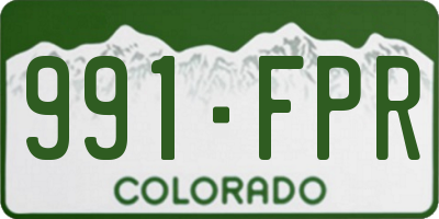 CO license plate 991FPR