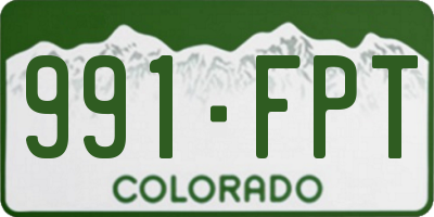 CO license plate 991FPT