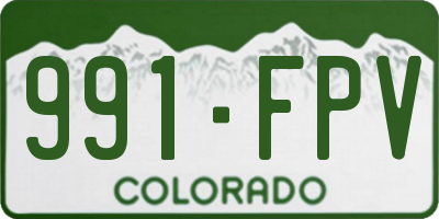 CO license plate 991FPV