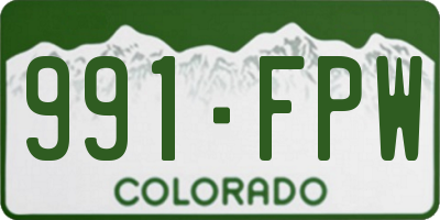 CO license plate 991FPW