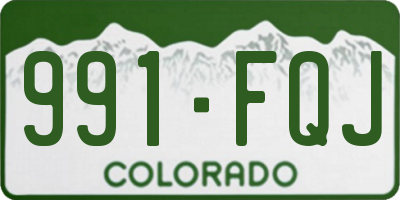 CO license plate 991FQJ