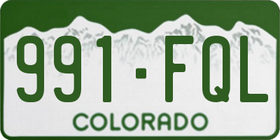 CO license plate 991FQL