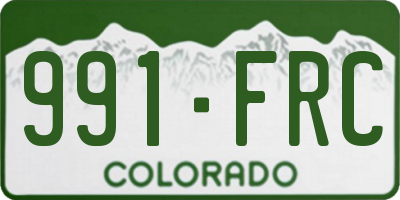 CO license plate 991FRC