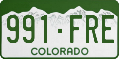 CO license plate 991FRE