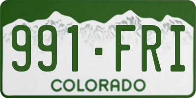 CO license plate 991FRI