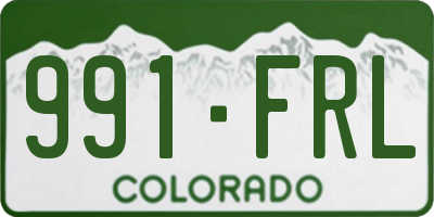 CO license plate 991FRL