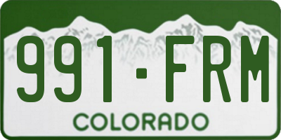 CO license plate 991FRM