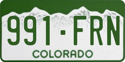 CO license plate 991FRN