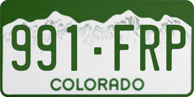 CO license plate 991FRP