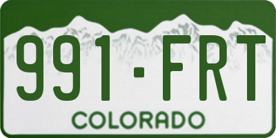 CO license plate 991FRT