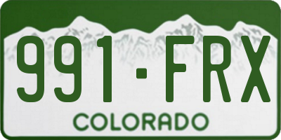 CO license plate 991FRX