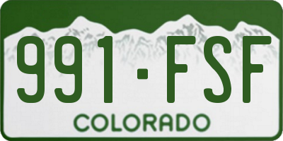 CO license plate 991FSF