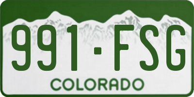 CO license plate 991FSG