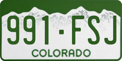 CO license plate 991FSJ