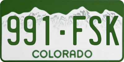 CO license plate 991FSK