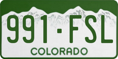 CO license plate 991FSL