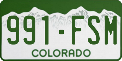 CO license plate 991FSM