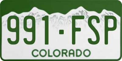 CO license plate 991FSP