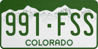 CO license plate 991FSS
