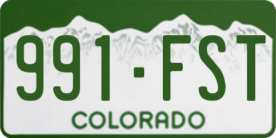 CO license plate 991FST