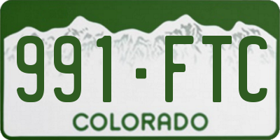 CO license plate 991FTC