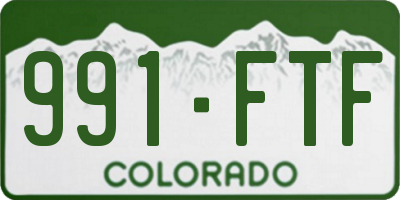 CO license plate 991FTF