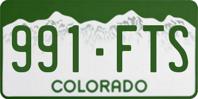 CO license plate 991FTS