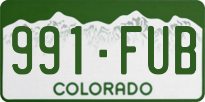 CO license plate 991FUB