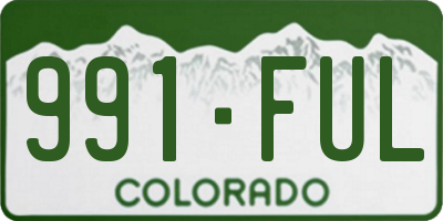 CO license plate 991FUL