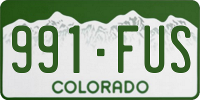 CO license plate 991FUS