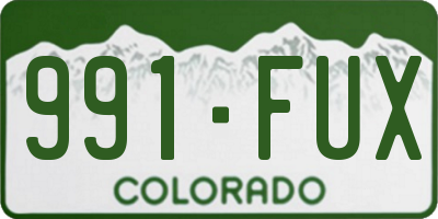 CO license plate 991FUX
