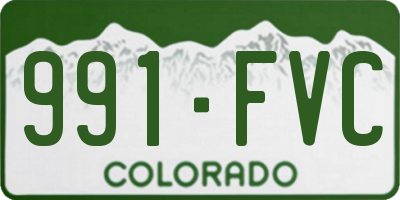 CO license plate 991FVC