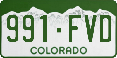 CO license plate 991FVD