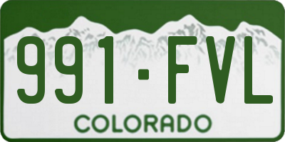 CO license plate 991FVL