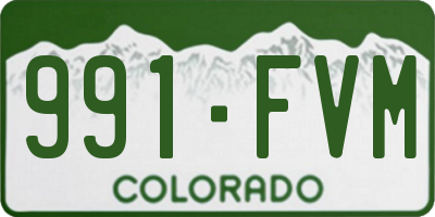 CO license plate 991FVM