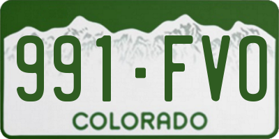 CO license plate 991FVO