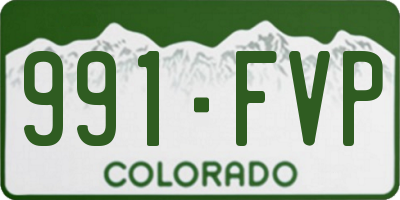 CO license plate 991FVP