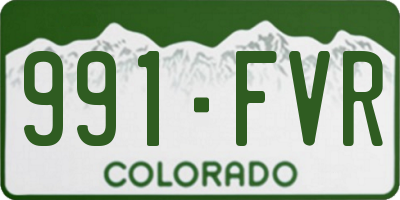 CO license plate 991FVR