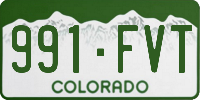 CO license plate 991FVT