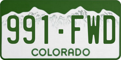 CO license plate 991FWD