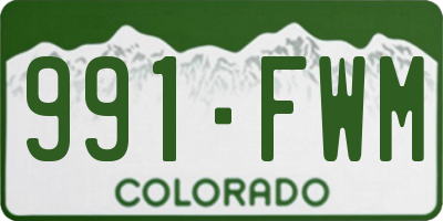 CO license plate 991FWM