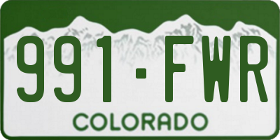 CO license plate 991FWR