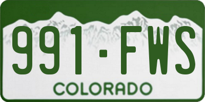 CO license plate 991FWS