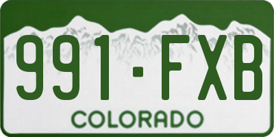 CO license plate 991FXB